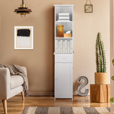 Alycea Freestanding Bathroom Cabinet and Linen Cabinet