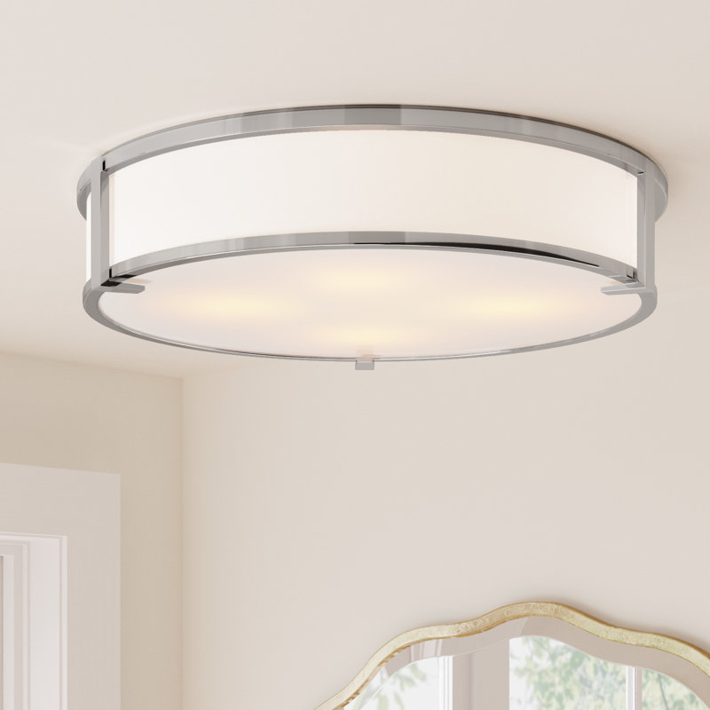 Romona Glass Flush Mount, Chrome