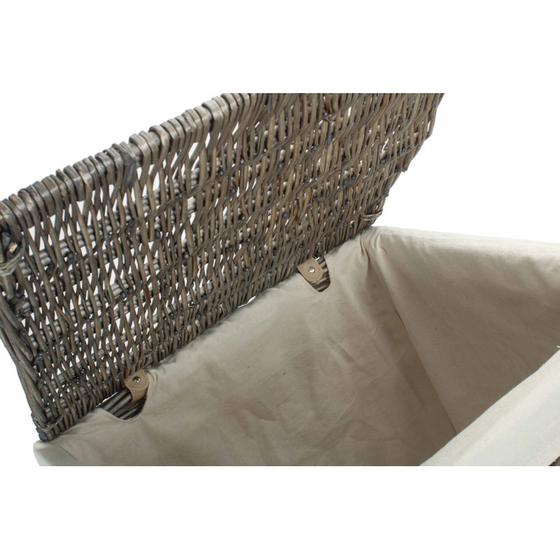 Wicker Lined Laundry Basket, Large