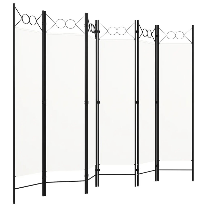 Tati 457.2cm H Folding Room Divider, 6, White