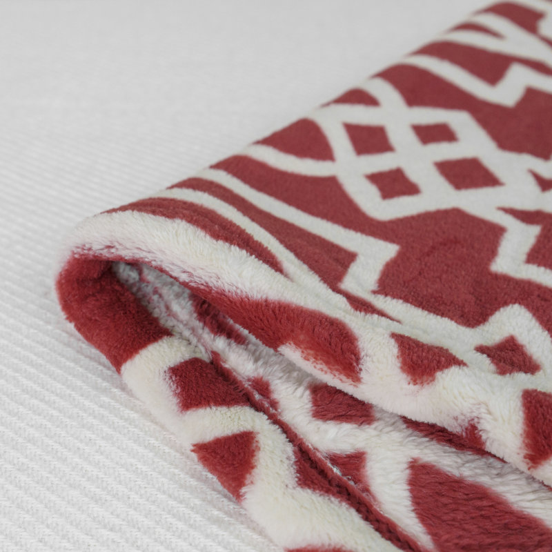 Rosewood Flannel Velvet Winter Throw Blanket, 60" x 70"
