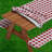 Vinyl Picnic Fited Tableclth Rectangle 3 Pcs 30 X 96 Inch Burgundy-70270249-70270250