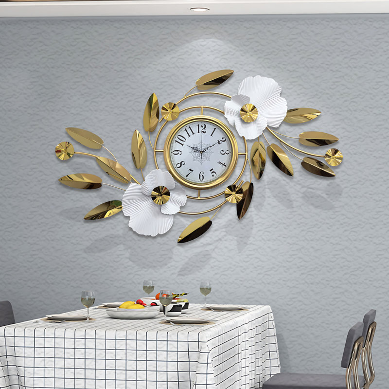 Horloge murale moderne 39 pouces pour le salon, horloge décorative minimaliste avec mouvement silencieux, décoration de bureau à domicile élégante