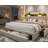 Upholstered Storage Bed Frame with 3 Drawers and 2-Tier Shelf Headboard,No-Noise-986040804-959429842