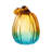 7"H Gradient Turquoise Glass Pumpkin