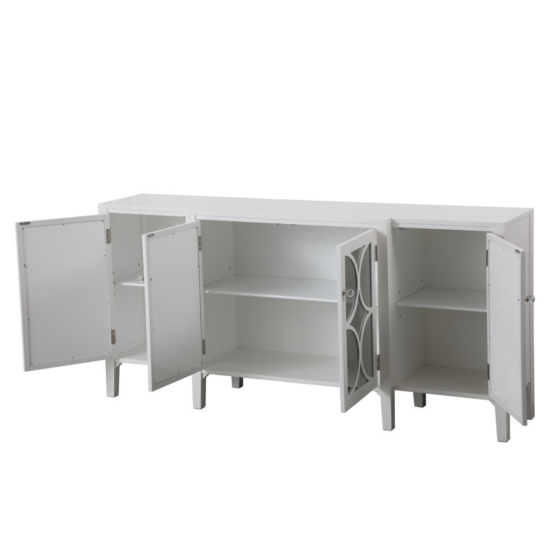 Buffet de 72 po de large Eveland, Blanc, H 34 po x l 72 po x P 16 po