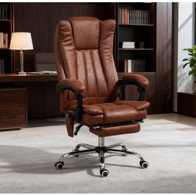Fauteuil de massage, fauteuil inclinable avec hauteur réglable et repose-pieds