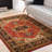 Bratton Machine Woven Oriental Red/Black Area Rug-532852457