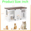 Meuble à litière multifonctionnel pour chat avec porte en acrylique, modes de verrouillage intelligents, veilleuse à DEL, poteau à griffes et plateformes de rangement - Armoire pour chat élégante