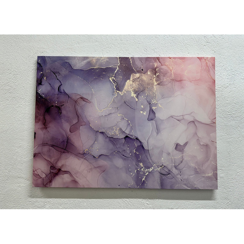 Toile imprimée élégante: art mural abstrait de luxe en marbre mauve, 1P, 27,6 po H x 39,4 po l