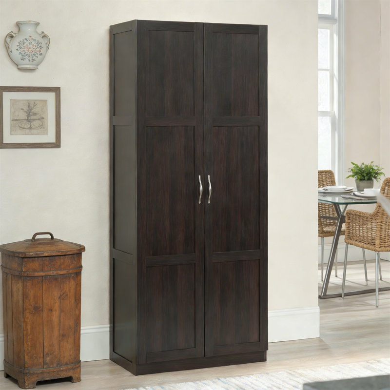 Pantry Storage Cabinet In Cinnamon Cherry Finish, 71.5" Height