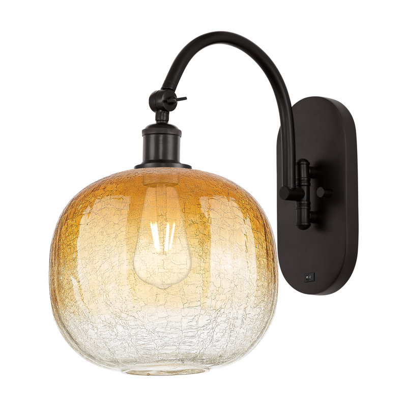 Applique pivotante 1 lumière Ballston - Brookhaven Sphere, Amber, Oil Rubbed Bronze