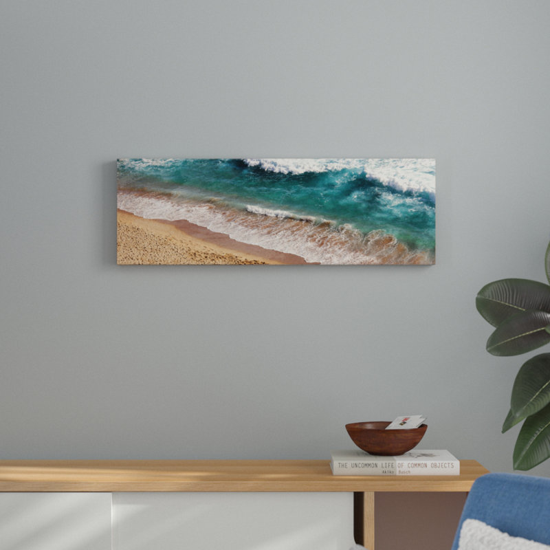 « crashing vagues », reproduction de photo sur toile, H 12 po x l 36 po, Toile tendue