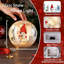 Christmas Decorations d'intérieur, lampe en verre bonhomme de neige bonhomme de neige, boule lumineuse craquelée de 5,9 po à piles, avec minuterie, flocon de neige à l'intérieur, Santa Patern, pour la décoration intérieure