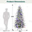 Sapin de Noël artificiel floqué et préilluminé avec lumières DEL bicolores – blanc chaud et multicolore-2147376966