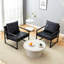 Canapés confortables en cuir PU noir, design industriel moderne pour espaces polyvalents