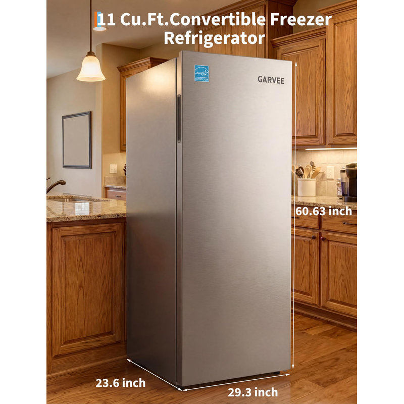 11 Cu. Ft. Upright Convertible Fridge/Freezer – Frost Free with Digital Touch Control