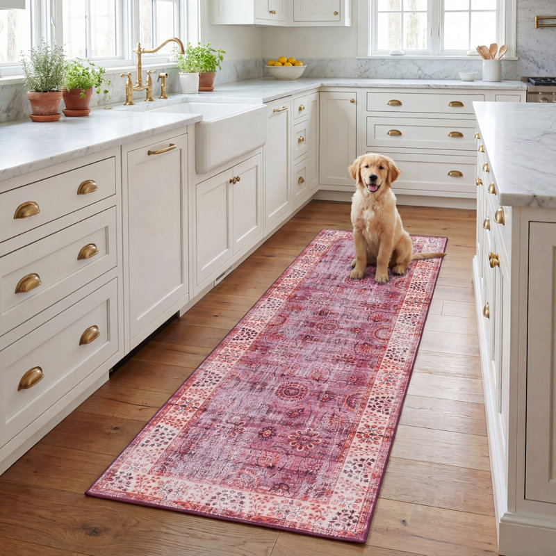 Tapis oriental performant lavable à la machine Tucson 204 M / W S / R, Tapis de couloir 2 pi 6 po x 8 pi