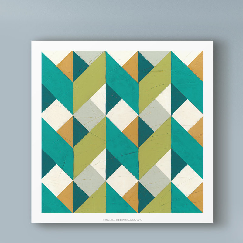 « chevron illusion ii », reproduction d’impression sur toile tendue, H 14 po x l 14 po x P 2 po