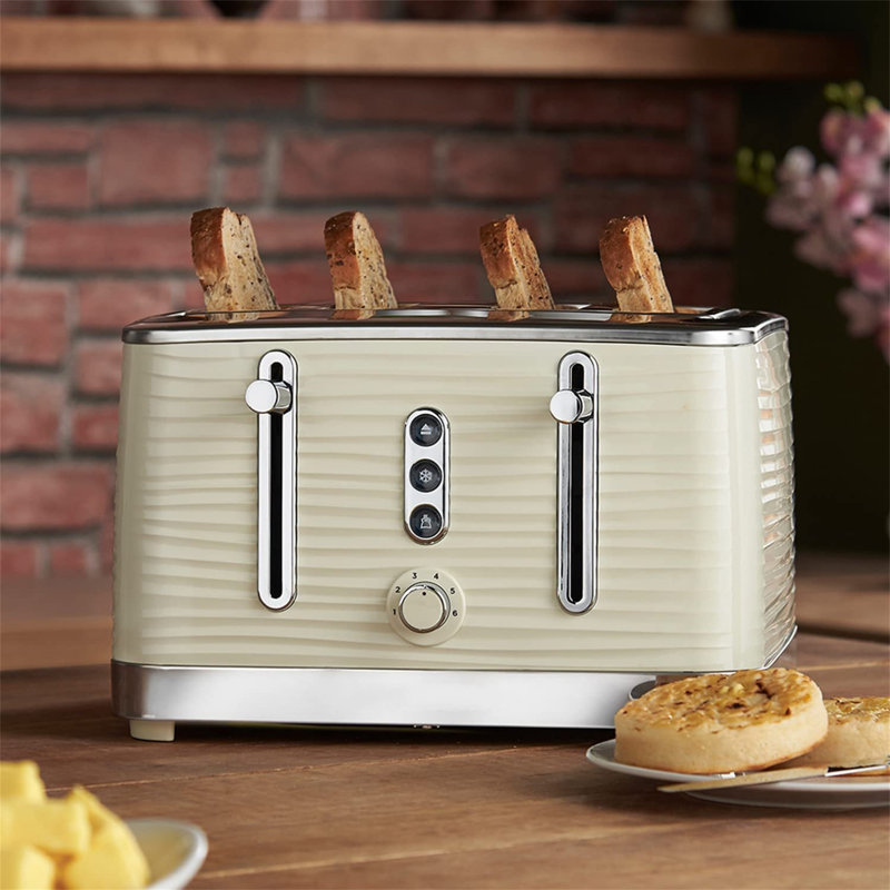 4 Slice Toaster (Extra Wide Slots, High Lift Feature, 6 Browning Levels, Frozen/Cancel/Reheat Function With Blue LED Illumination, 1800W