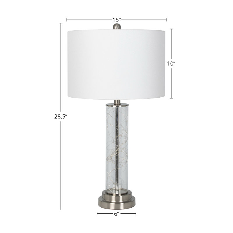 Lampe de table en verre avec lumières féeriques à DEL