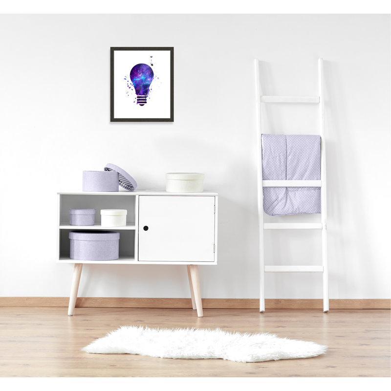 Décoration murale pour enfants light vagues, H 26,5 po x l 22,5 po x P 0,63 po, Cadre plat à grain de bois noir