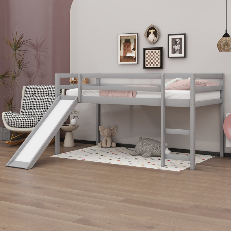Lit plateforme Leihlani, Gris