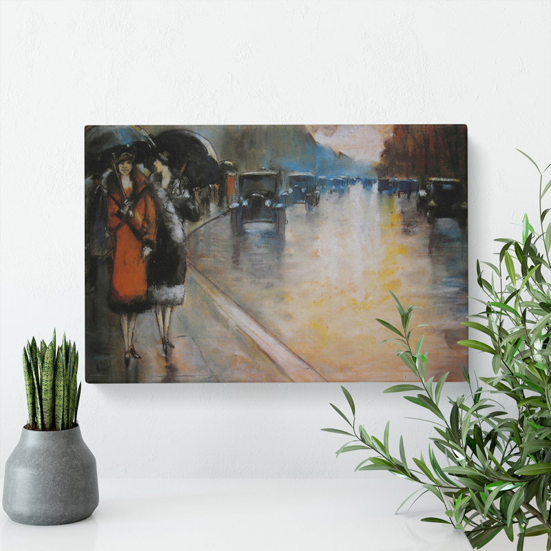 Street In Berlin by Lesser Ury - Wrapped Canvas Painting, 50cm H x 76cm W x 3cm D