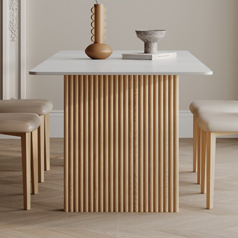 Peronne Ash Solid Wood Base Dining Table, 29.5"H x 31.4"L x 70.8"W