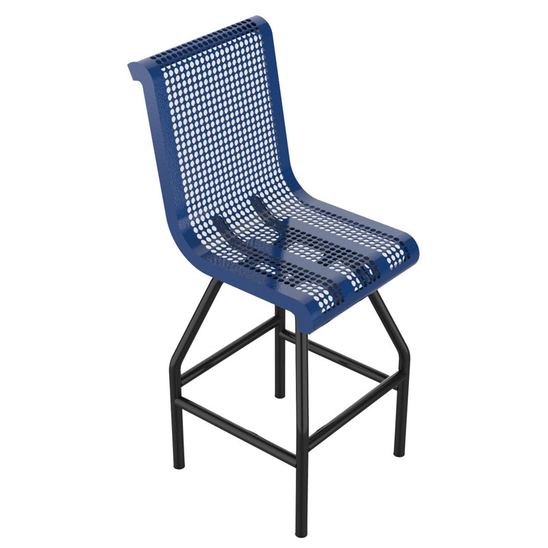 Franco 30" Patio Bar Stool, Black/Blue