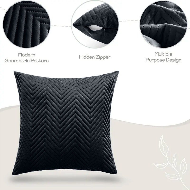 Square Cushion Cover, Black