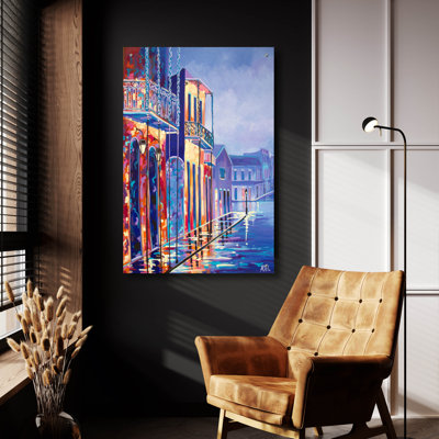 «Toulouse and Bourbon St» par ADEL, art mural en verre acrylique, 24 po x 36 po