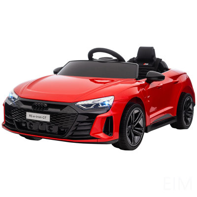 Kids Ride On Car, 12V Licensed Audi RS E-Tron GT 3.1 MPH Electric Car For Kids, Ride-On Toy For Boys And Girls With Remote Control, 4 Wheels With Suspension, Horn, Music, Lights, Black