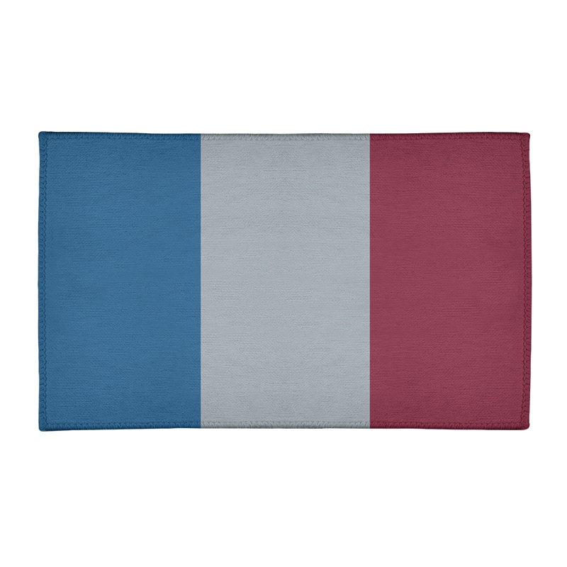 Tapis bleu à rayures de hockey national, Rectangle 5 pi x 7 pi