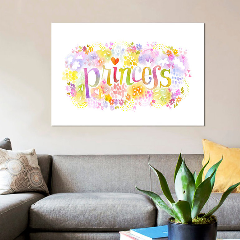 « princess nickname », art textuel sur toile tendue, H 8 po x l 12 po x P 0,75 po, Toile tendue, Pas de tapis