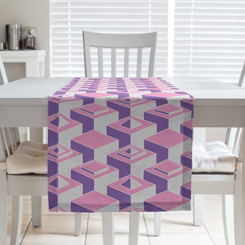 Chemin de table Classic Skyscrapers, 16 po x 90 po, Rose/mauve