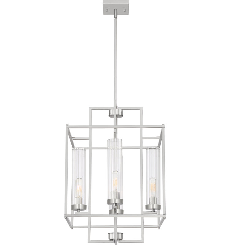 Lustre carré de style lanterne à 4 lumières