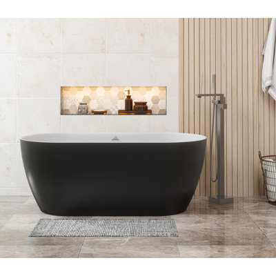 Baignoire de trempage autoportante de 59 po L x 30 po avec robinet
