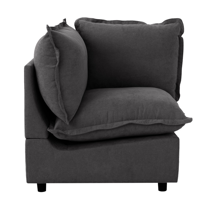 Chaise rembourrée moderne en tissu Conner, Gris