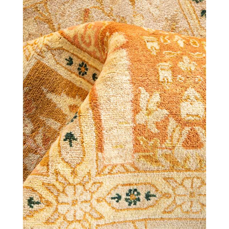 Tapis unique en laine noué à la main 4 pi 10 po x 7 pi 6 po nouvel âge Hayner