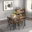 Ensemble de table de salle à manger pour 4 personnes, ensemble de table de salle à manger en bois avec chaises pour la cuisine et la salle à manger, ensemble de salle à manger compact pour les petits espaces