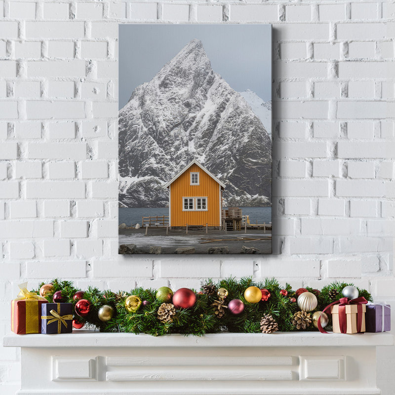 Le village jaune III sur toile, H 18 po x l 12 po x P 1,5 po