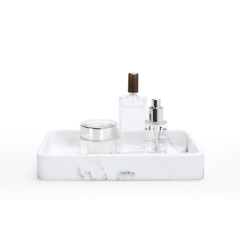 Faux Marble Jewelry/Cosmetic/Candle/Perfume/Soap/Shampoo Organizer Resin Tray
