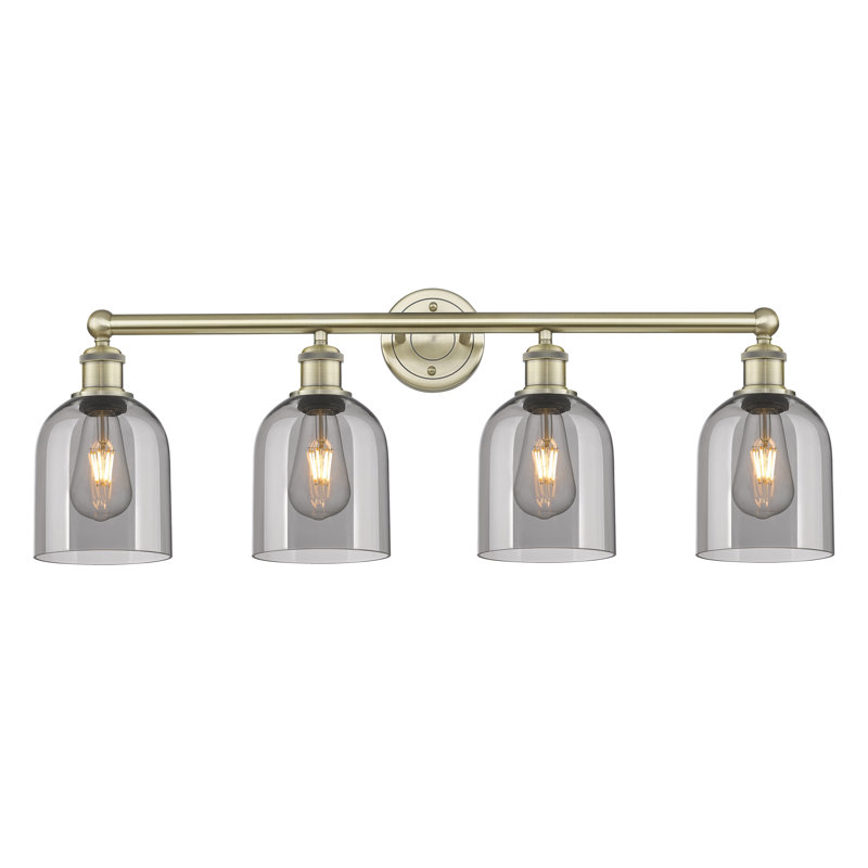 Odaniel 4 - Light Dimmable Vanity Light, Light Smoke, Antique Brass