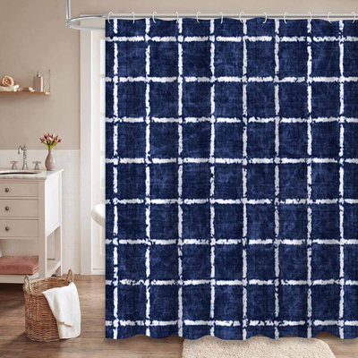 Rideau de douche Broken Grid Indigo