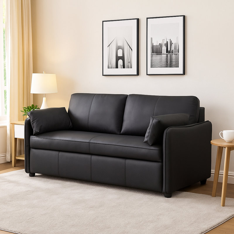 Canapé-lit Haven Fold, H 34,3 po x l 66,5 po x P 37,8 po, Noir