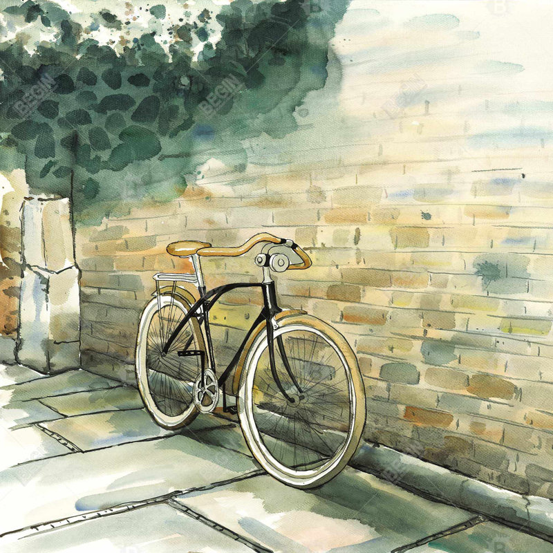 "Vieille bicyclette urbaine" sur toile
