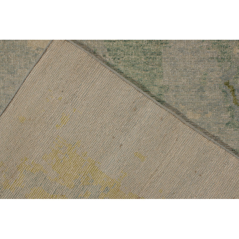 Distressed Homage Hand Knotted Wool Abstract Area Rug, Rectangle 10' x 14'