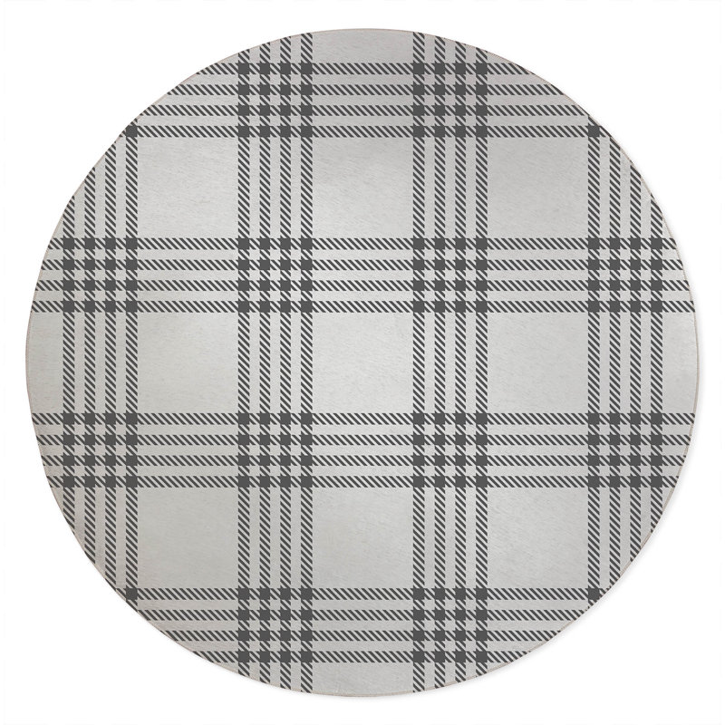 Christopher's Plaid Non-Slip Outdoor Rug, Round 5'