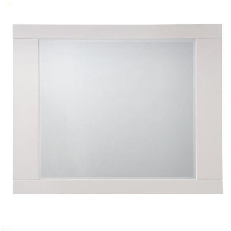 Miroir Naima II, 37,03 po x 46,03 po, Blanc brillant, Rectangulaire